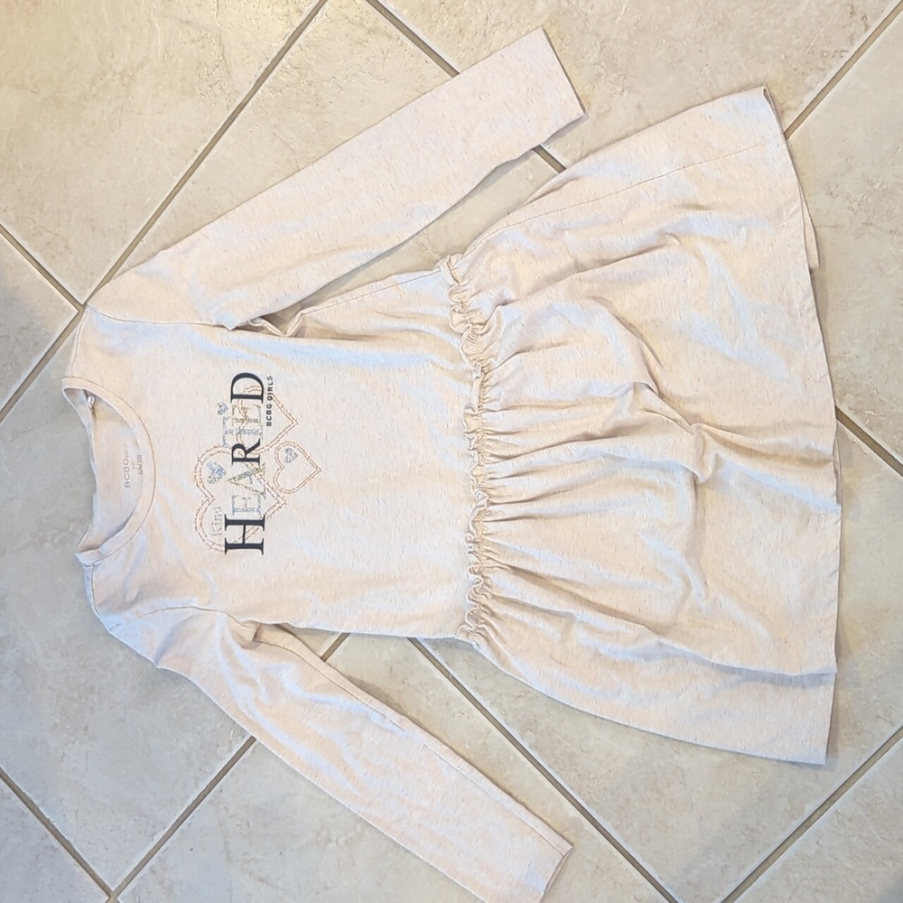 Girls size 8 BCBG Girls oatmeal colored dress